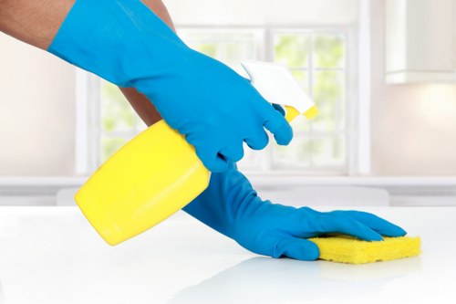 Commercial cleaner working in a Sutton office building