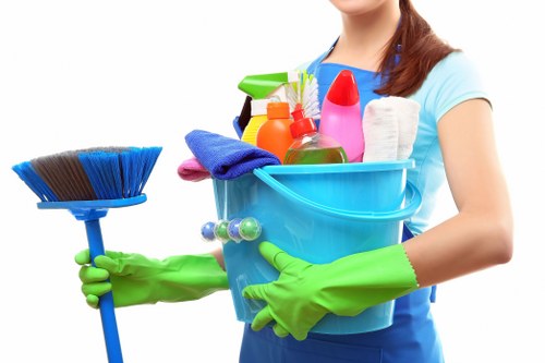 Local cleaner working in a Sutton office building
