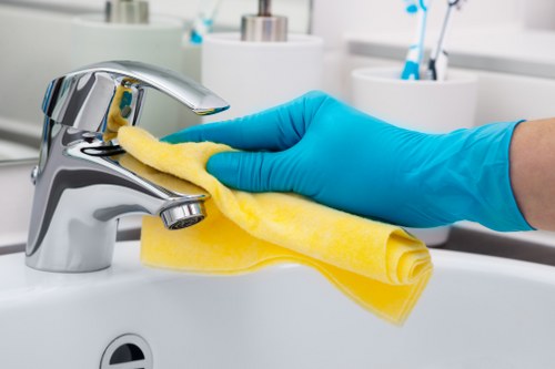 Local cleaning team working in a Sutton apartment